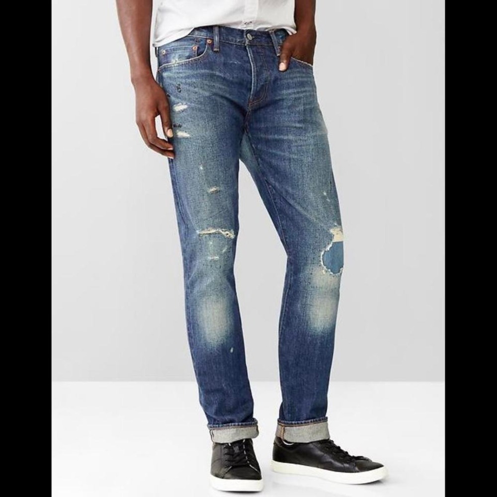 Gap Selvedge Denim Jeans Men's‎ Size 32 x 30 Kaimara Japanese Distressed Grunge